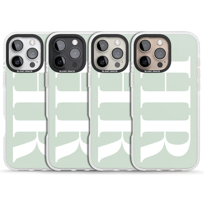 Lettres personnalisées blanches et vert d'eau