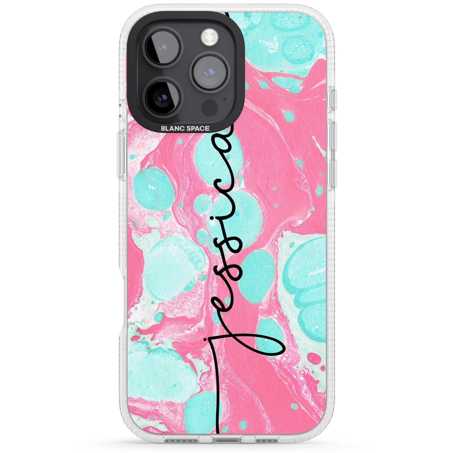 Personalised Turquoise & Pink Marbled