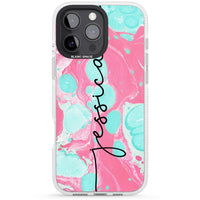 Personalised Turquoise & Pink Marbled