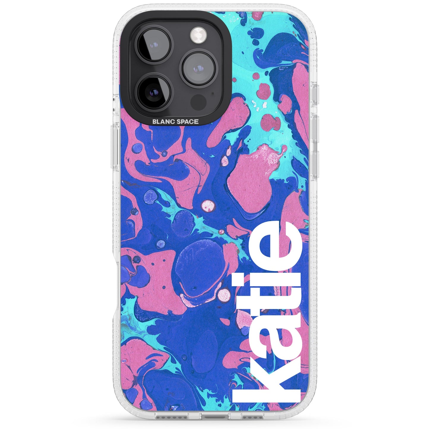 Personalisiertes marineblau-türkisfarbenes Marmor-Design