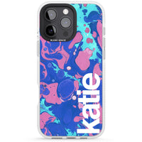 Personalisiertes marineblau-türkisfarbenes Marmor-Design