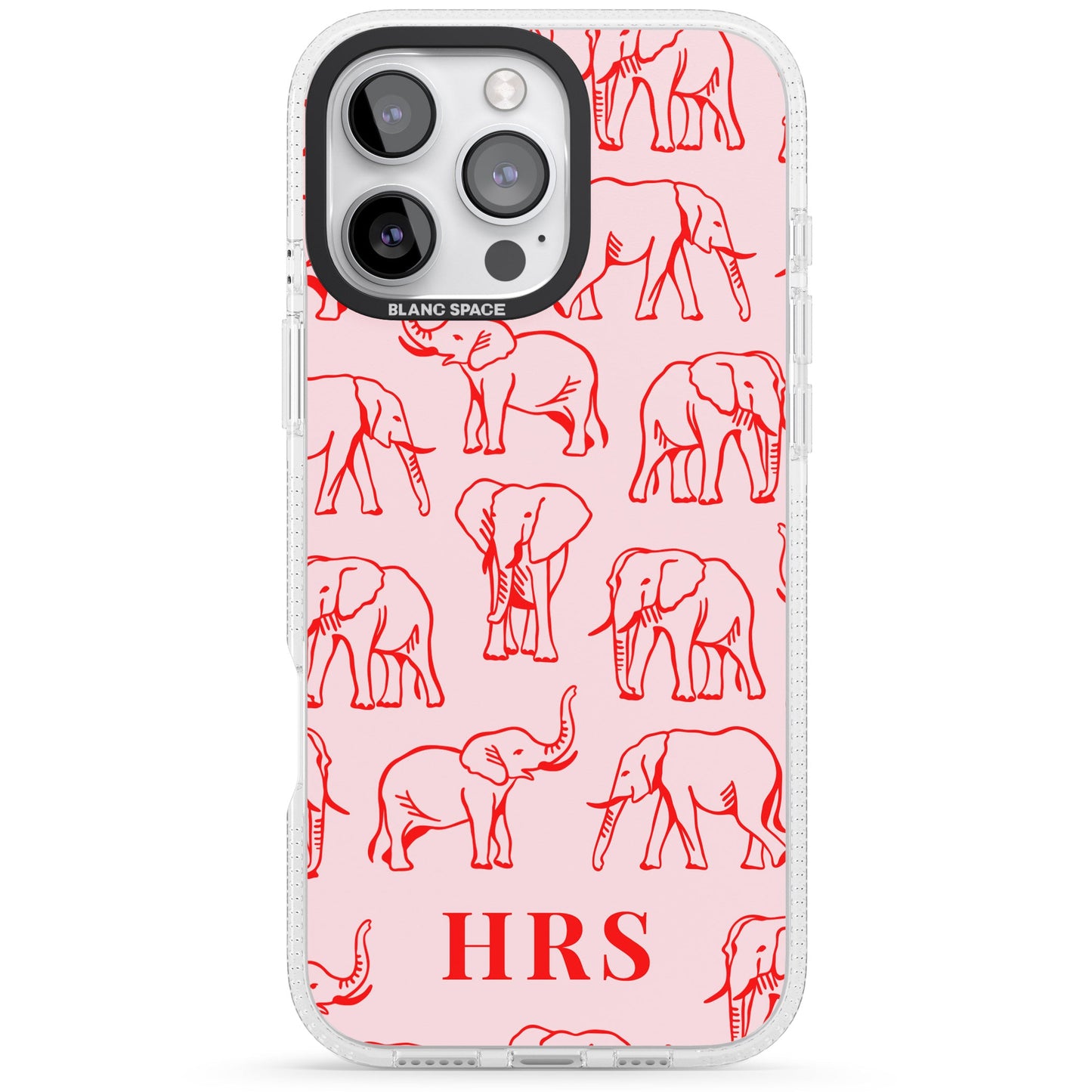 Personalised Red Elephant Outline