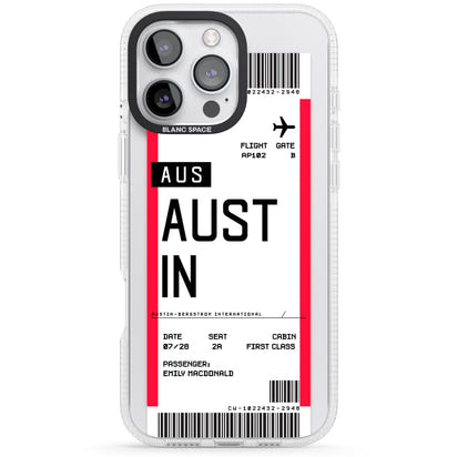 Personalised Austin Boarding Pass