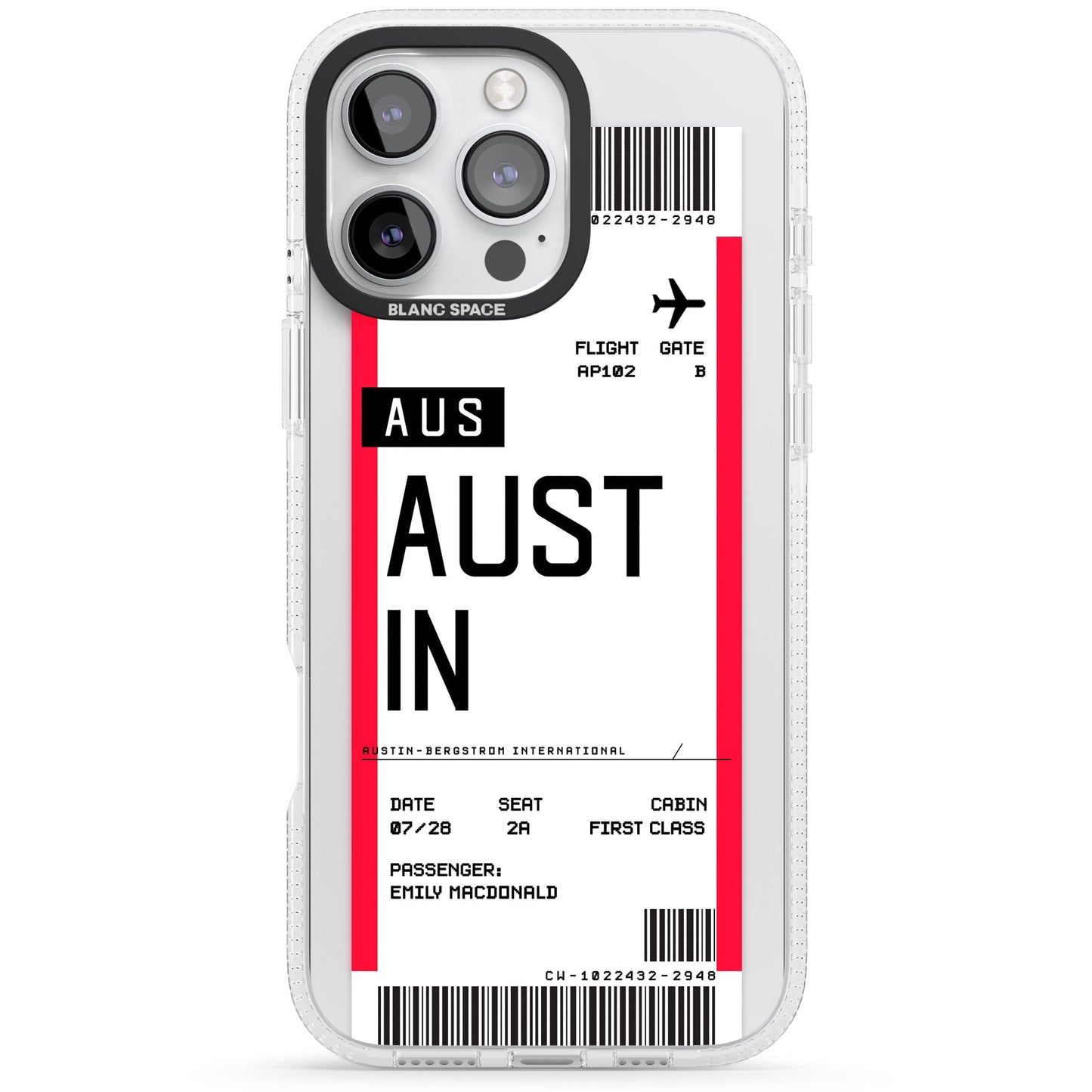 Personalised Austin Boarding Pass