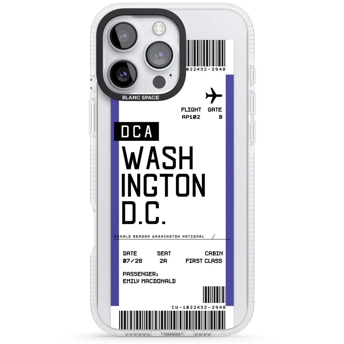 Personalised Washington D.C. Boarding Pass