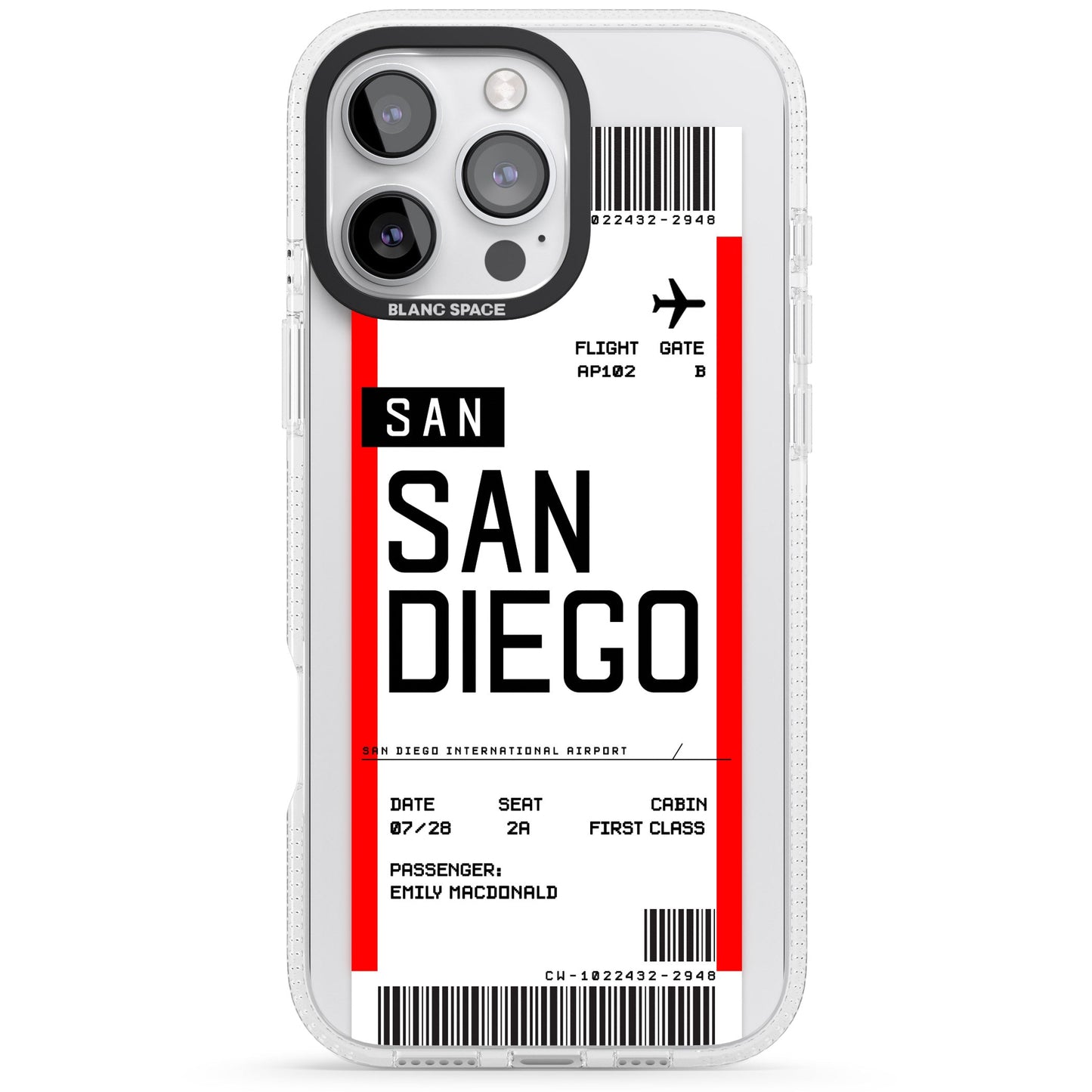 Personalised San Diego Boarding Pass
