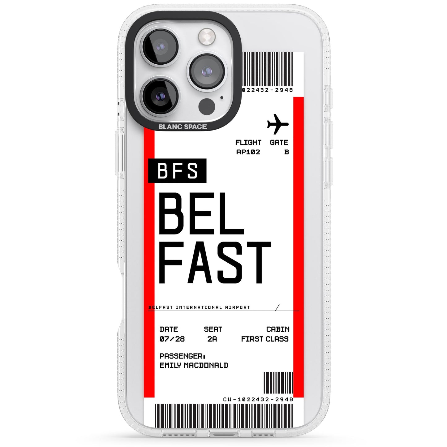Personalised Belfast Boarding Pass