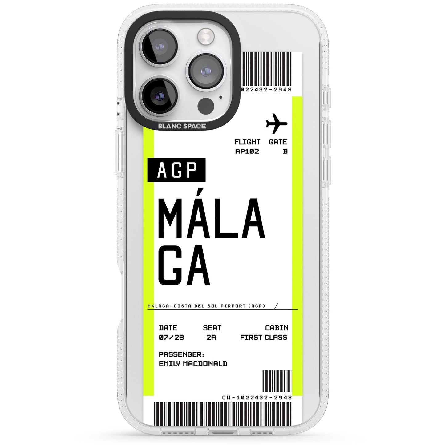 Personalised Málaga Boarding Pass