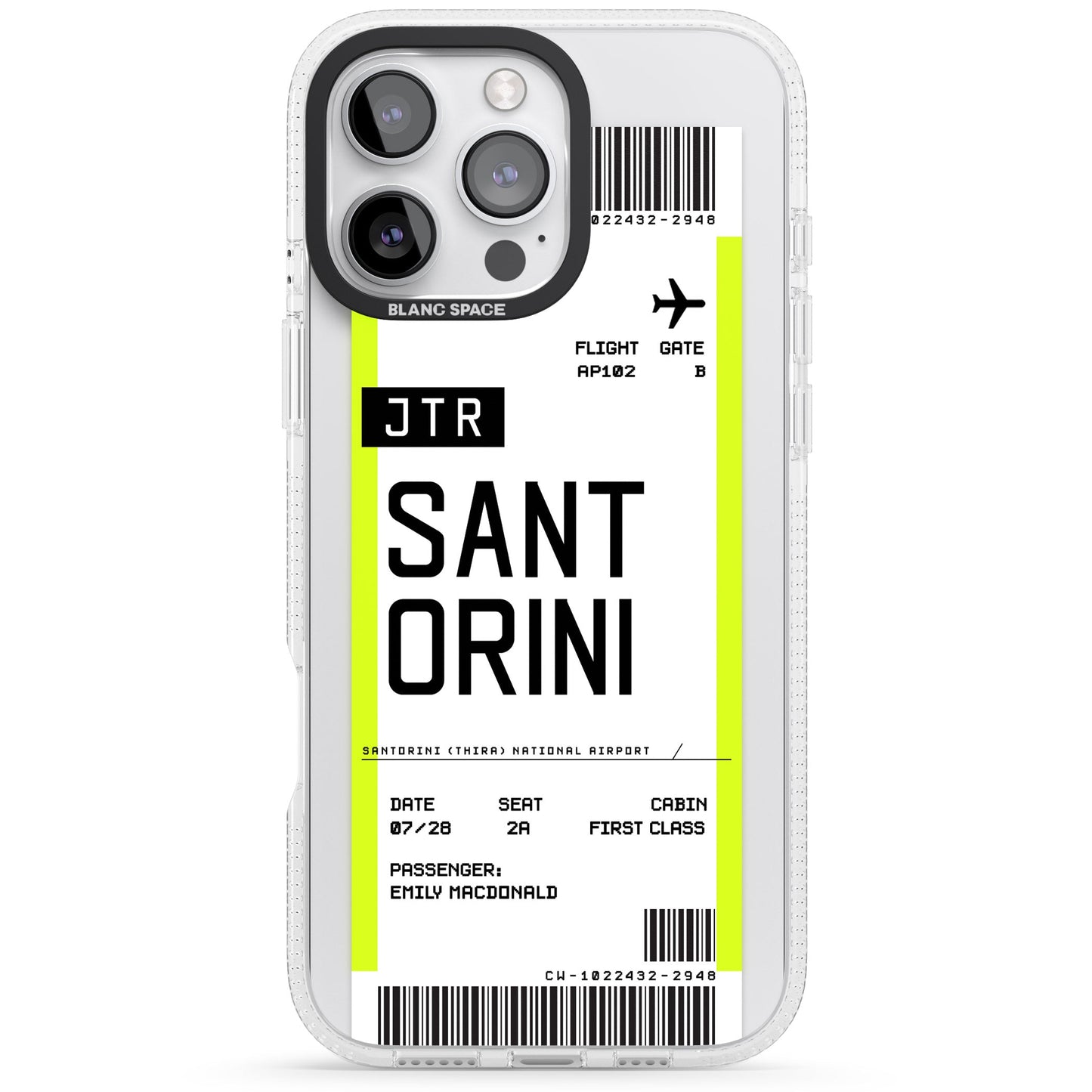 Personalisierte Bordkarte für Santorini