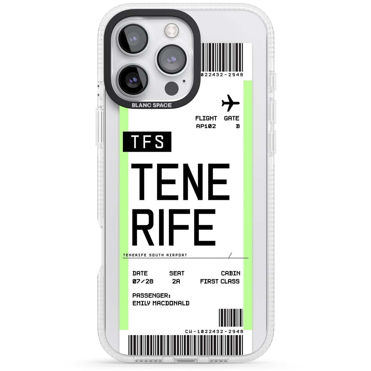 Personalised Tenerife Boarding Pass