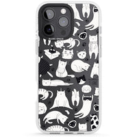 Cartoon Cat Collage Black & White