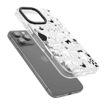 Cartoon Cat Collage Black & White