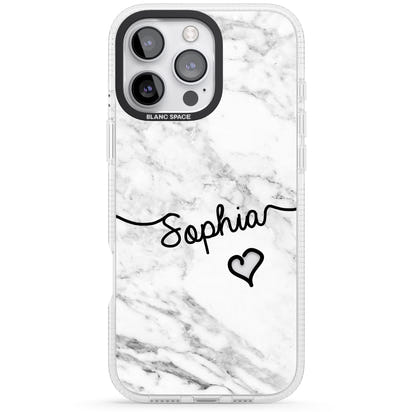 Personalised White Marble Heart