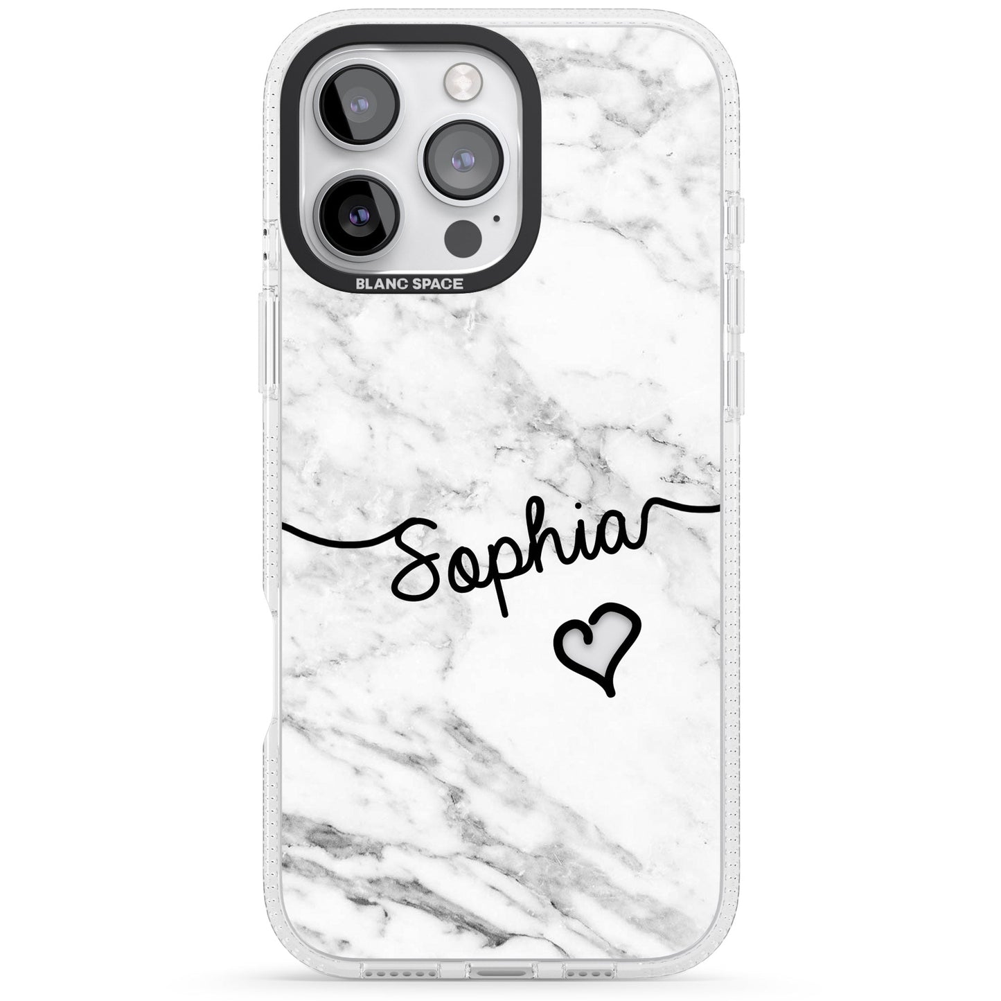 Personalised White Marble Heart