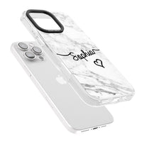 Personalised White Marble Heart