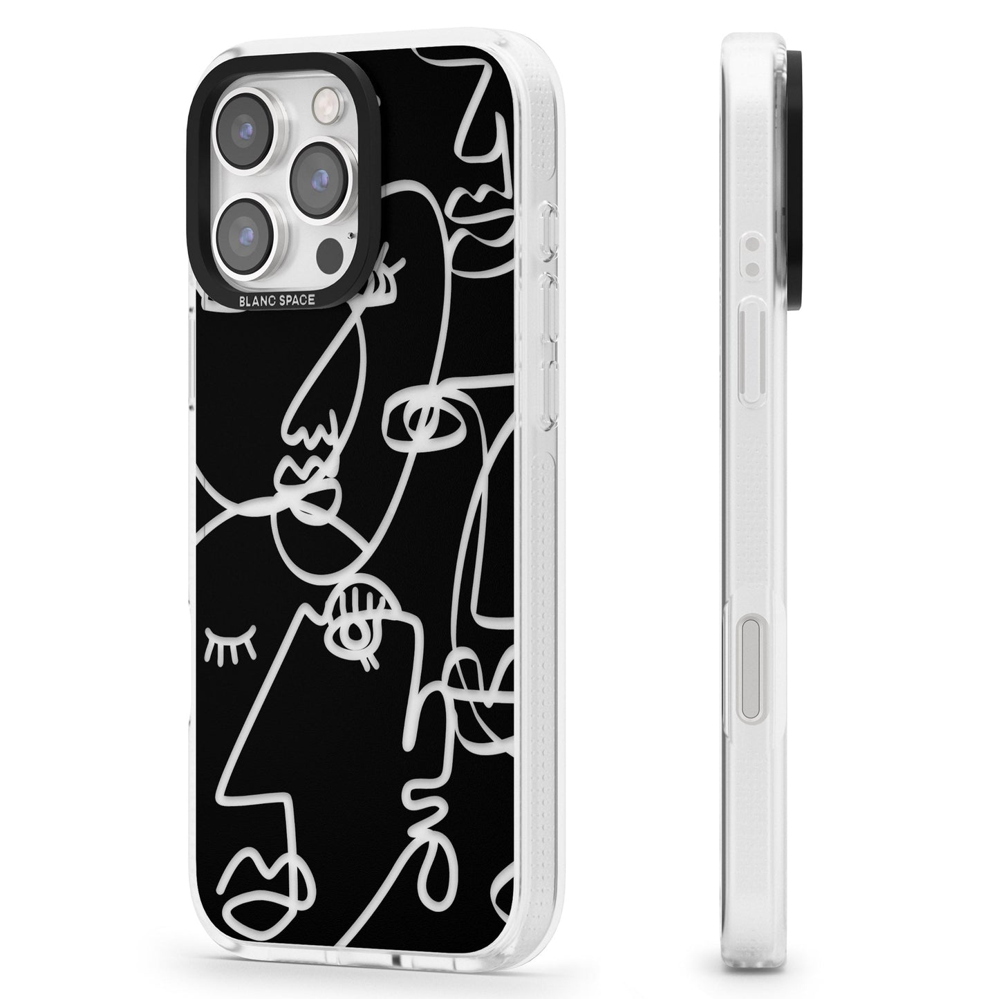 Abstract Line Art Clear Black