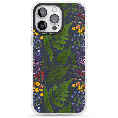 Busy Floral And Fern Design Navy