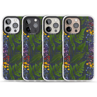 Busy Floral And Fern Design Navy