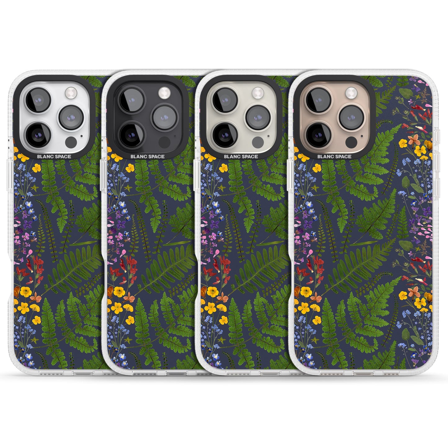 Busy Floral And Fern Design Navy