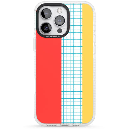 Grille abstraite rouge, bleue, jaune