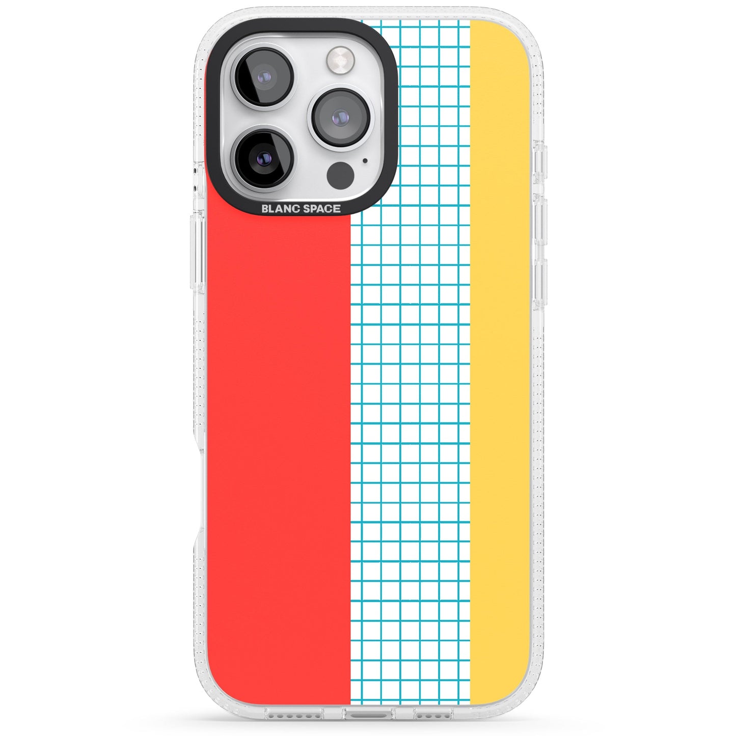 Grille abstraite rouge, bleue, jaune