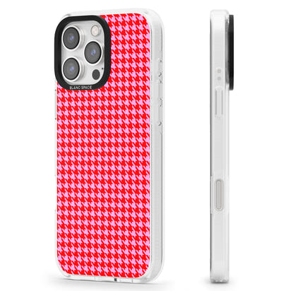 Pied-de-poule rose fluo et rouge