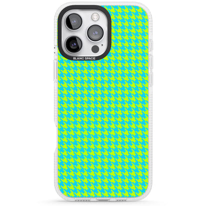Neon Lime & Turquoise Houndstooth