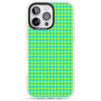 Neon Lime & Turquoise Houndstooth