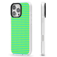 Neon Lime & Turquoise Houndstooth