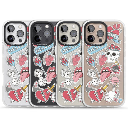 Autocollants Crâne et Fleurs