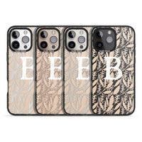 Monogramme personnalisé, motif floral abstrait subtil.