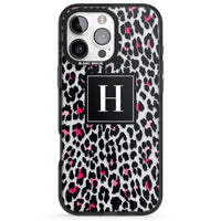 Personalised Clear Pink Leopard Monogram