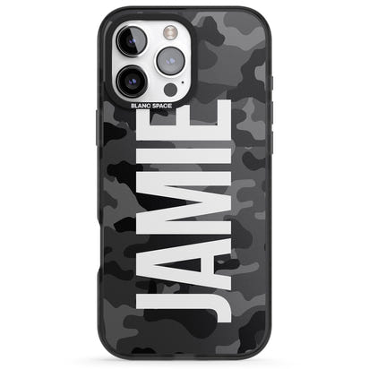 Personalised Black Camo Name Vertical
