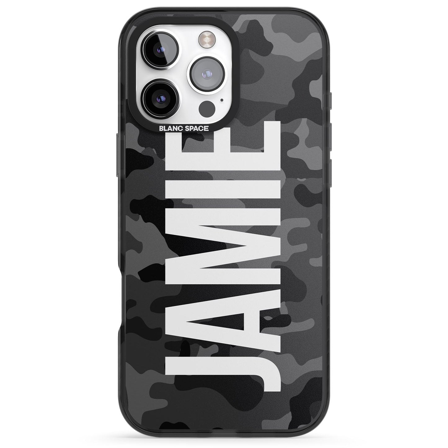 Personalised Black Camo Name Vertical