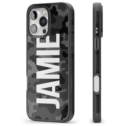 Personalised Black Camo Name Vertical