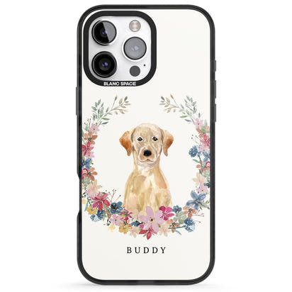 Portrait floral personnalisé d'un Labrador Retriever jaune