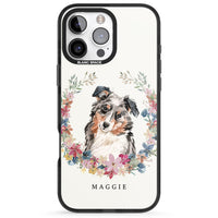 Personalised Australian Shepherd Floral Portrait