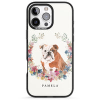 Personalised English Bulldog Floral Portrait
