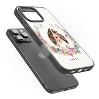 Personalised Cocker Spaniel Floral Portrait