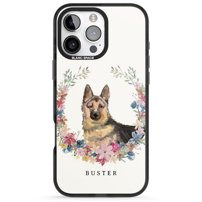 Personalised German Shepherd Floral Portrait