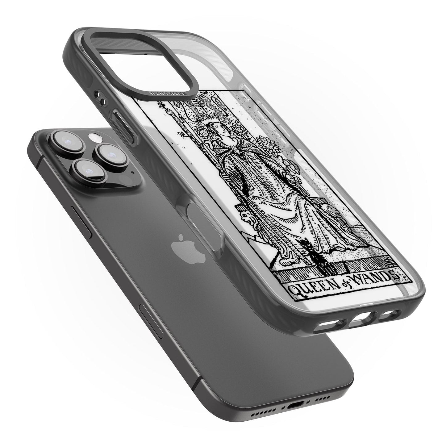 Personalisierte Tarotkarte „Königin der Stäbe“ (transparent)