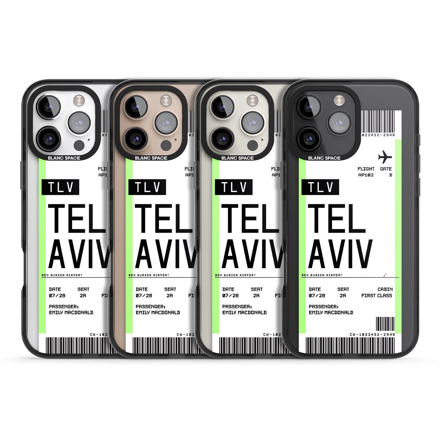 Personalisierte Bordkarte für Tel Aviv