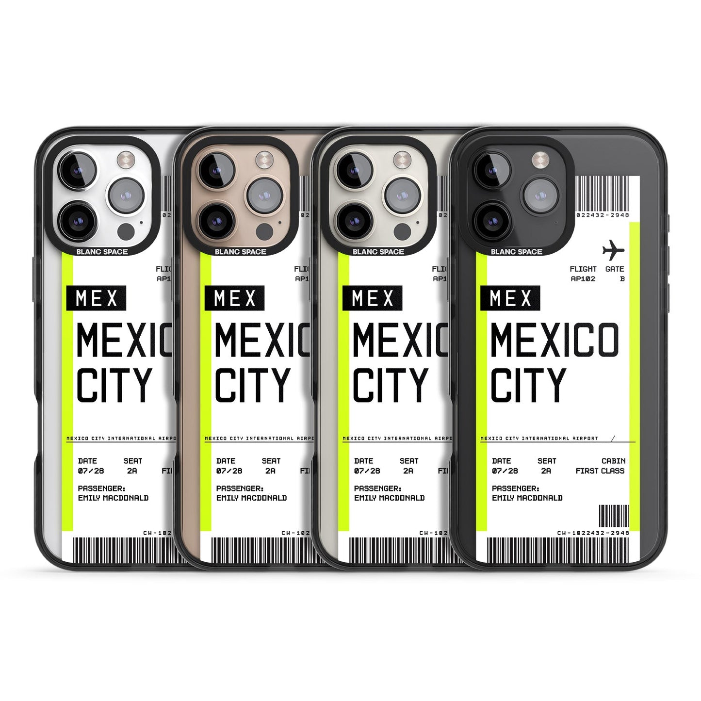 Carte d'embarquement personnalisée pour Mexico