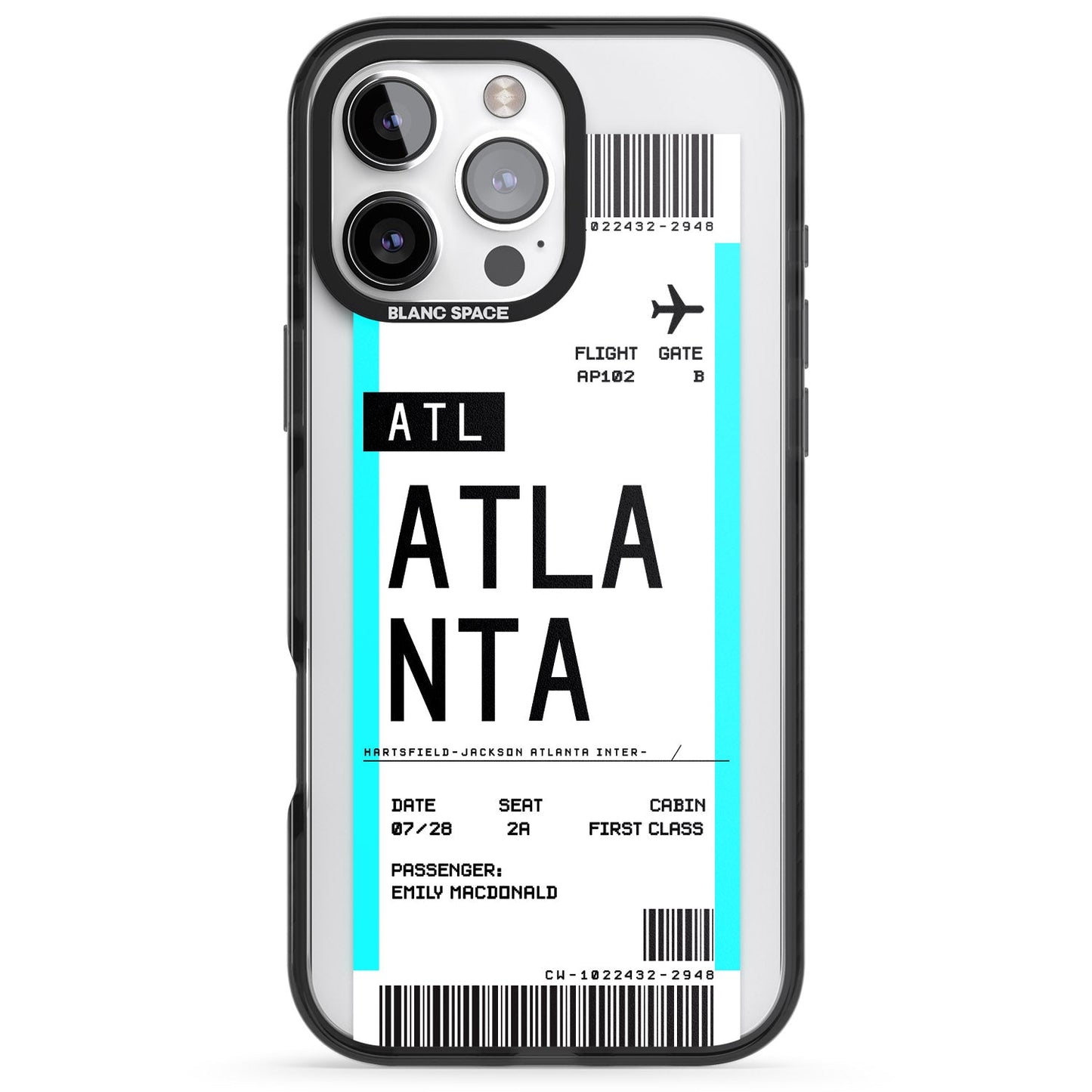 Personalisierte Atlanta-Bordkarte