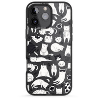 Cartoon Cat Collage Black & White