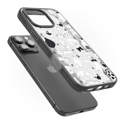 Cartoon Cat Collage Black & White