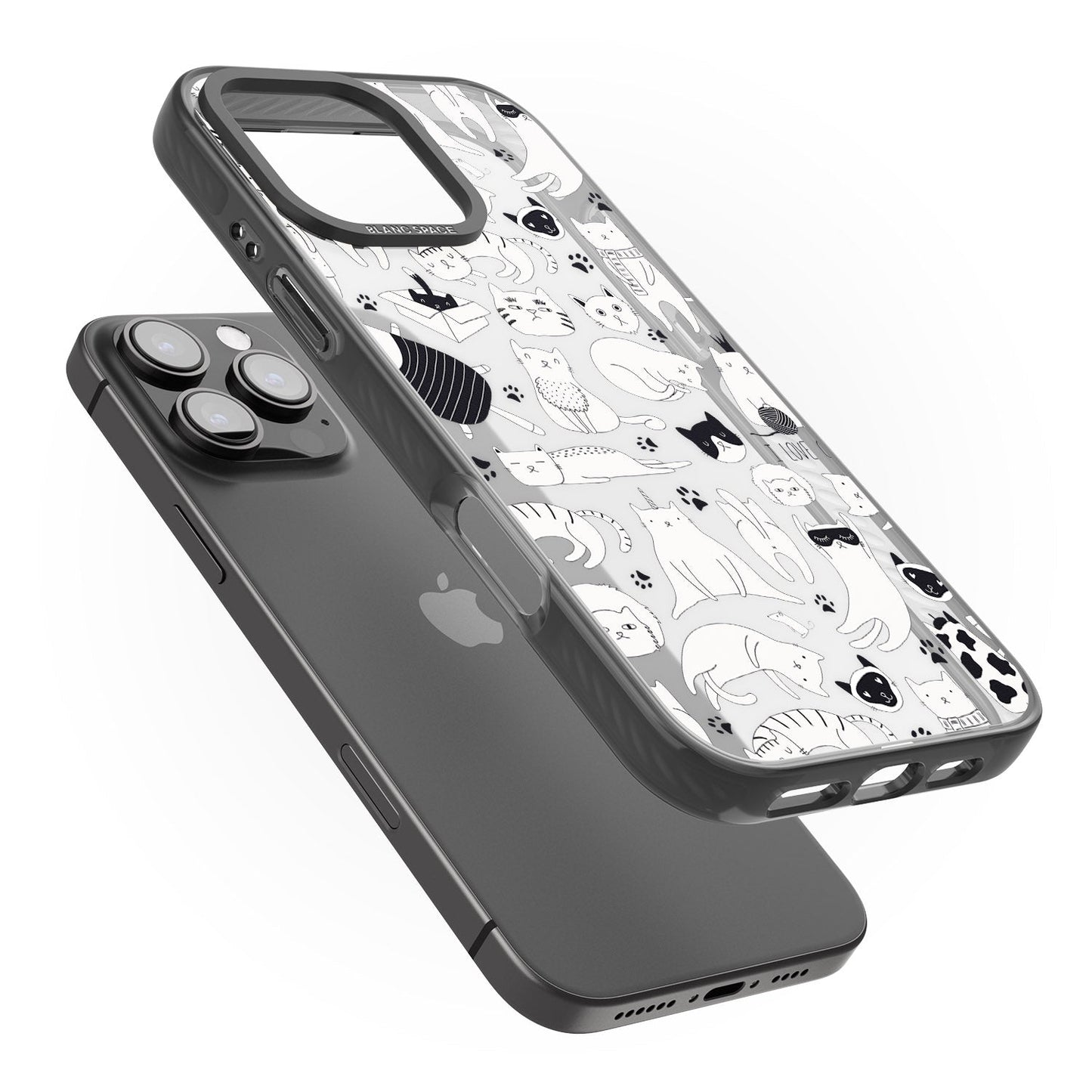 Cartoon Cat Collage Black & White