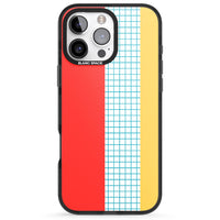 Grille abstraite rouge, bleue, jaune