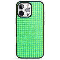 Neon Lime & Turquoise Houndstooth