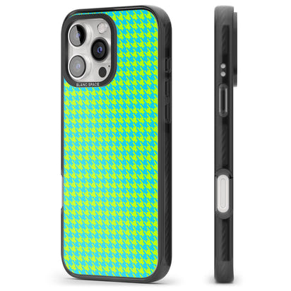 Neon Lime & Turquoise Houndstooth